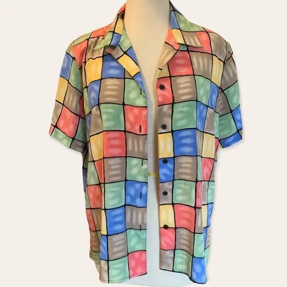 NOTATIONS XL Multicolored Women’s short sleeve blouse shirt - Picture 5 of 14